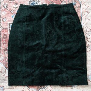 Savannah Leather Suede Emerald Green Mini Skirt Size 6